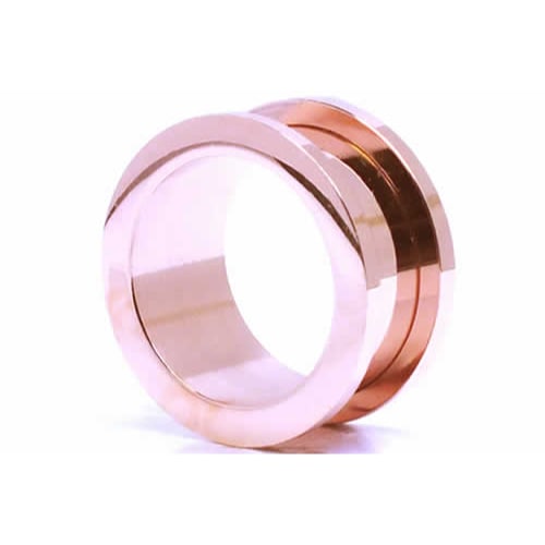 ボディピアス 20mm 女性人気 ローズゴールド ピンクゴールドトンネル 20ミリ ネジ式 定番