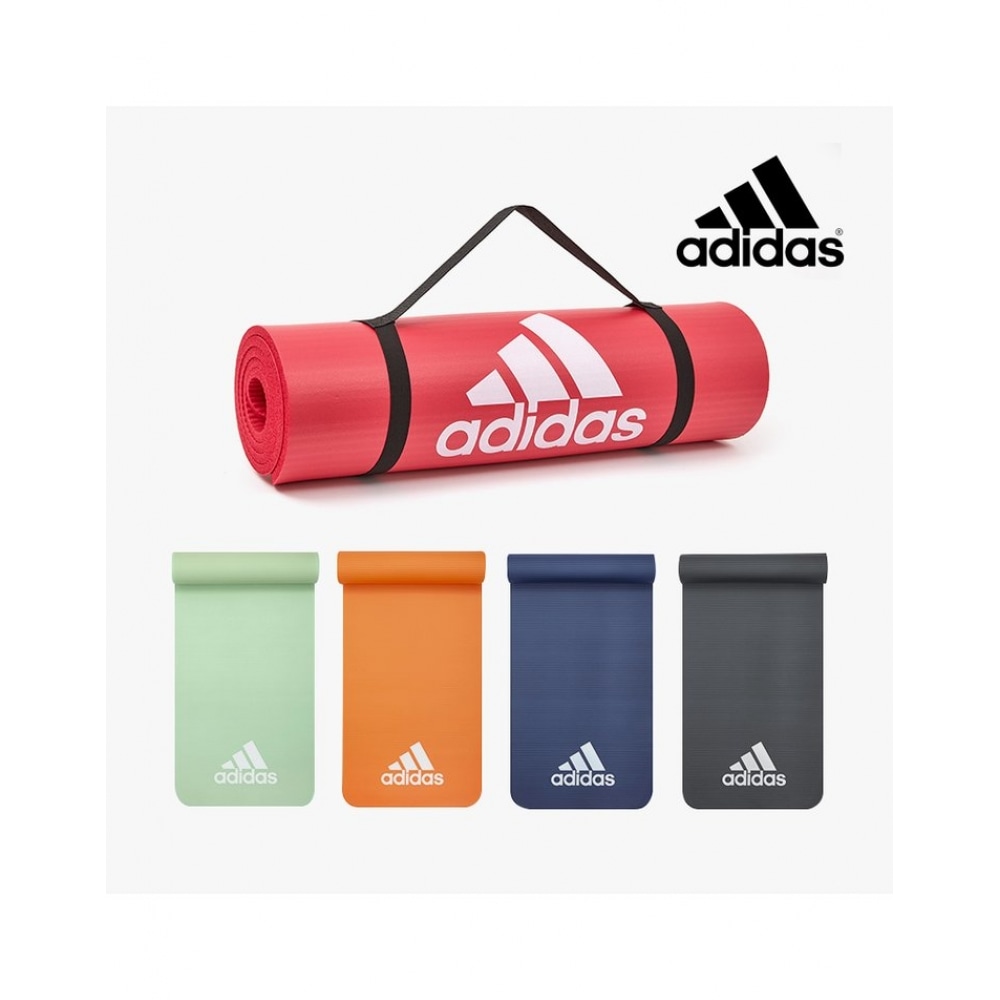 アディダスフィットネスヨガマット 10mm ヘルスホーム厚床騒音エクササイズ耐性女性用