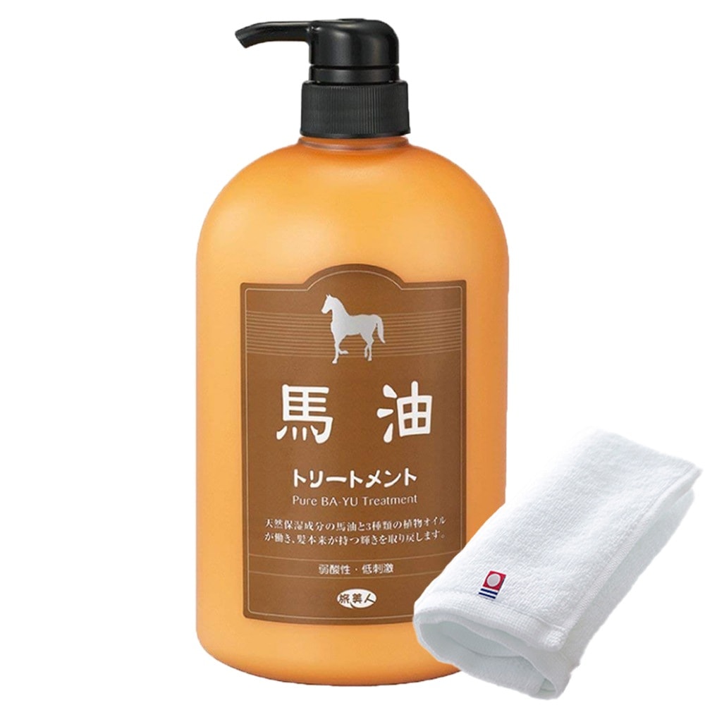 正規販売代理店 定価より10%OFF 馬油トリートメント 6本 1000g 今治タオル付き 馬油 バユ バーユ トリートメント バユトリートメント 大容量 セット 旅美人