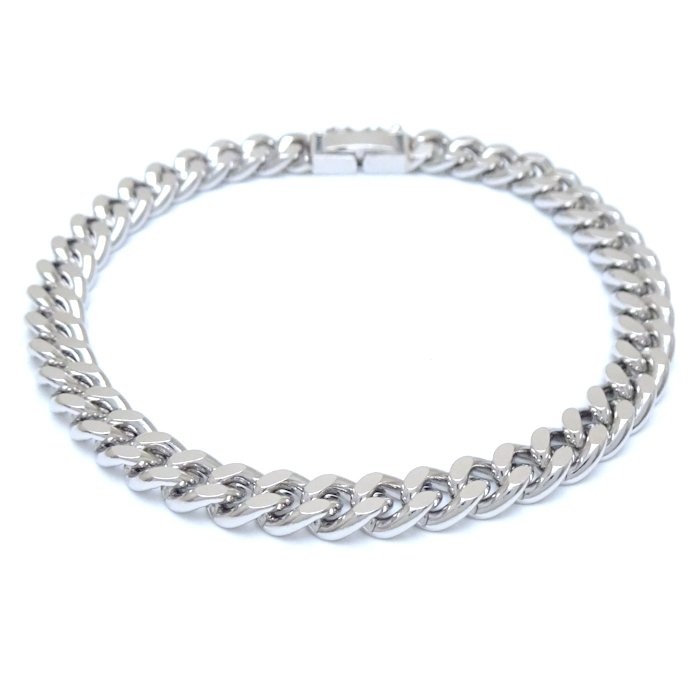 喜平ブレスレット Pt850プラチナ 2面 シングル 20cm 41.4g/129028【中古】