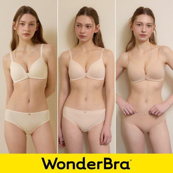 [Wonderbra] アクアVネックノワイヤブラパンティー6種セット クリーム+クリームベージュ+ライトベージュ WBW5M484950_T