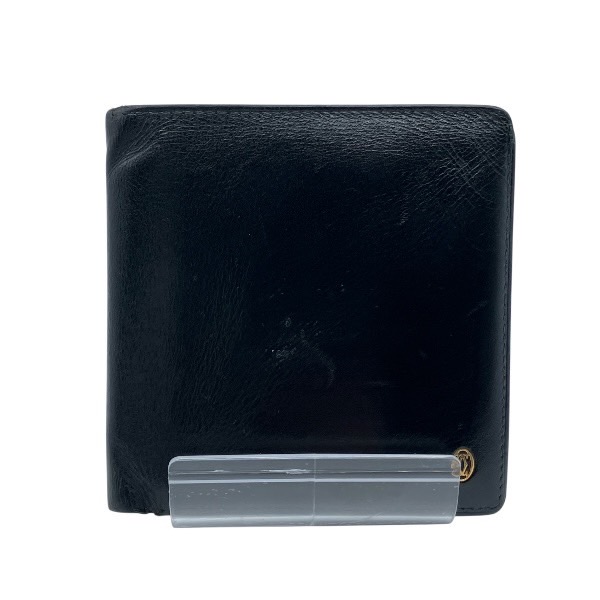 カルティエ Cartier ブラック レザー 2つ折り財布 メンズ 【中古】
