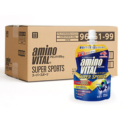 他サイト： 【ケース販売】味の素 アミノバイタル ゼリードリンク SUPERSPORTS アップル味 100g×24個 アミノ酸 3000mg クエン酸 1200mg BCAA 栄養補給の商品画像
