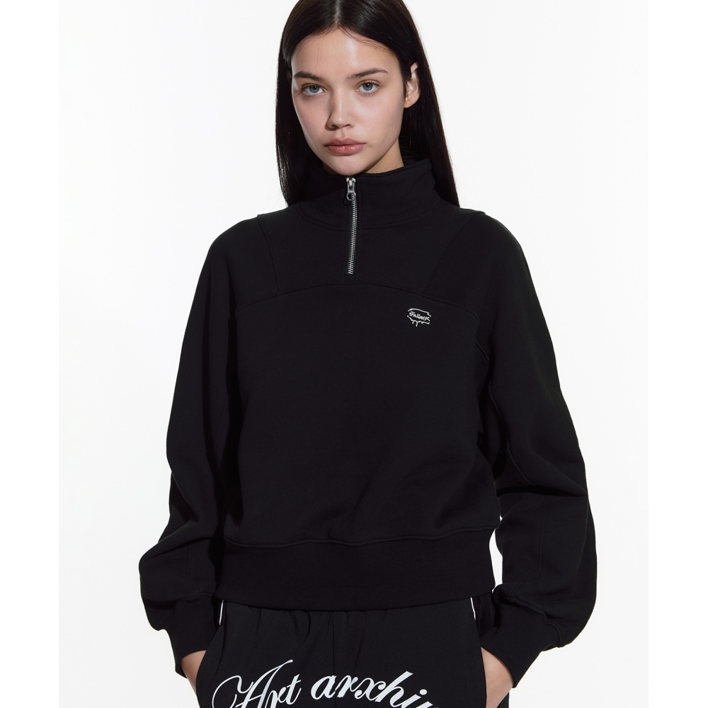 FALLETTハーフジップマントマンブラック