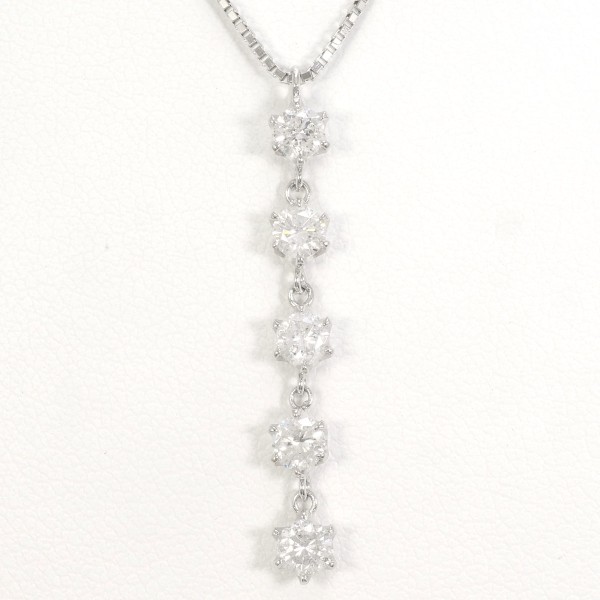 PT PT850 ネックレス ダイヤ 総重量約3.8g 約45cm ジュエリー 中古