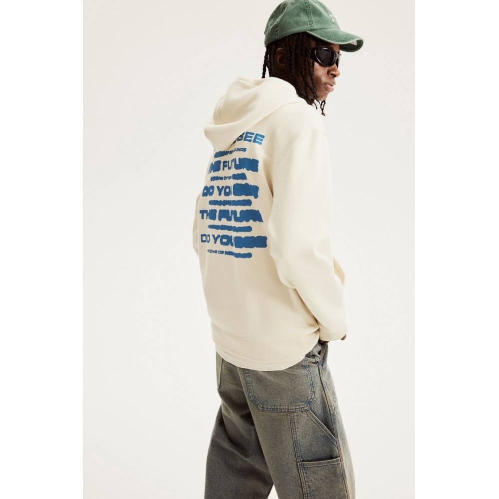 H&M レギュラーフィットパーカークリーム/Do You See