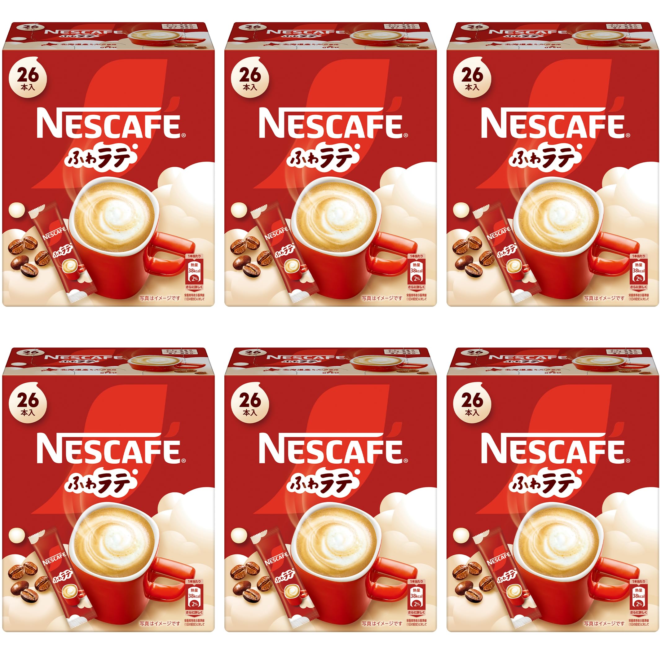 ふわラテ 26P×6箱,スティックコーヒー, カフェラテ,個包装