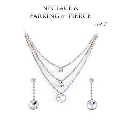 【新品】ウェディングセット ブライダルセット クリスタル ブライダル ブライダルジュエリー ネックレスピアス