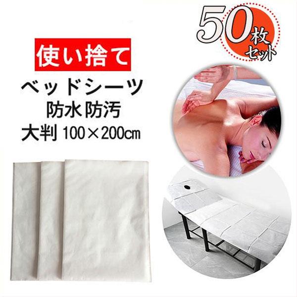 使い捨てシーツ 100×200cm 50枚入 ベッドシーツ ペーパーシーツ ベッドシート 防水 不織布 美容院 エステ サロン用 シーツ 耐油 義務用 接骨院 撥水加工