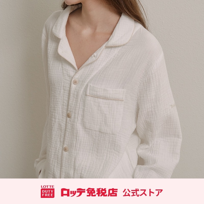 [BoilHouse] クラウドストライプパイピングパジャマセット (3色) L / XL