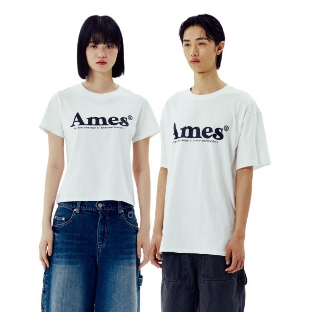エイムズワールドワイドベーシックロゴ T シャツホワイト