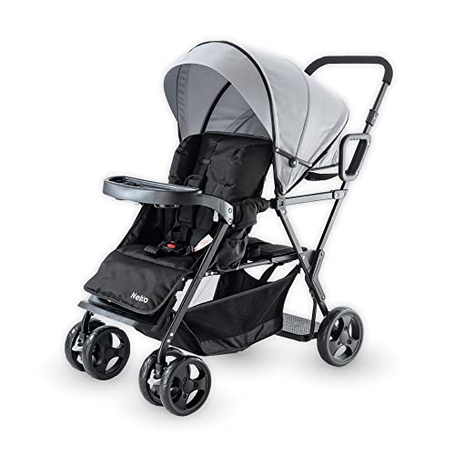 【2人乗りサイズでもコンパクト！】二人乗り 2人乗り ベビーカー 軽量 折りたたみ ドリンクホルダー 大型幌 小回り 2歳半 3歳 4歳 双子 兄弟 姉妹 アミティエF ネビオ Nebio