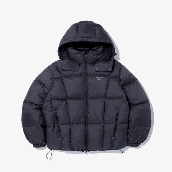 ポンプフード2WAYダウンジャケット - ブラック REJU-5FD53-BK