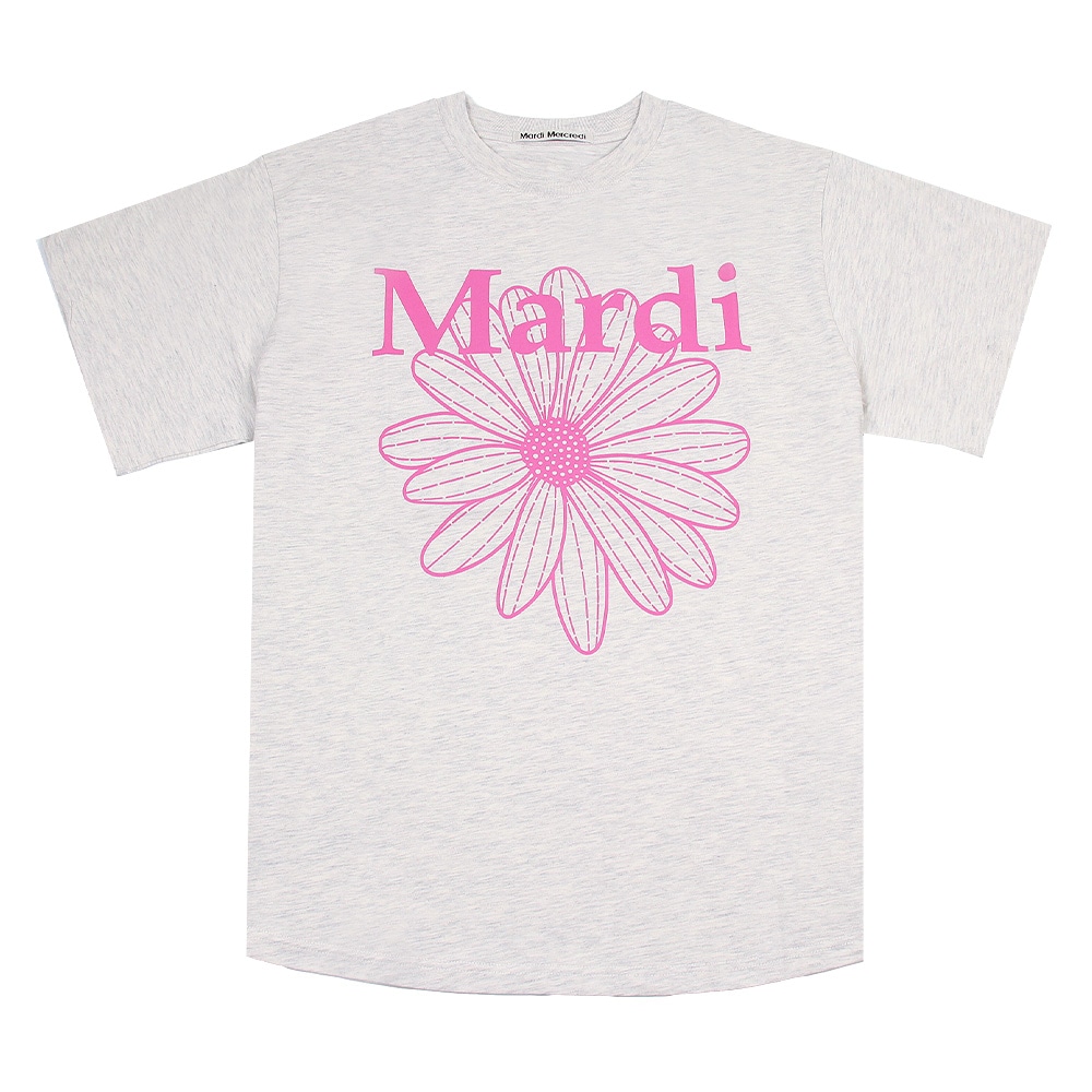 Tシャツ TSHIRT FLOWERMARDI OATMEAL PINK 半袖 レディース 韓国 ファッション アパレル