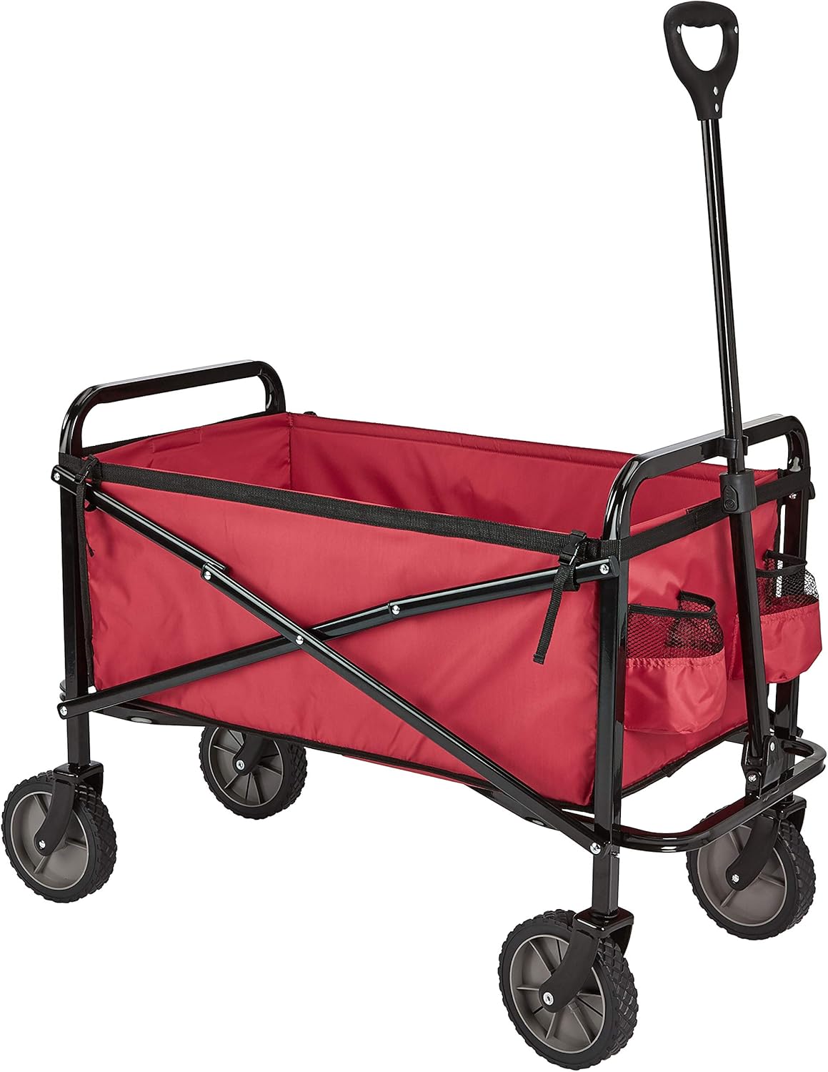 屋外用折りたたみ式ユーティリティワゴンガーデニングツールバッグとカバー付き103.9D x 50.8W x 70.1H cmレッド