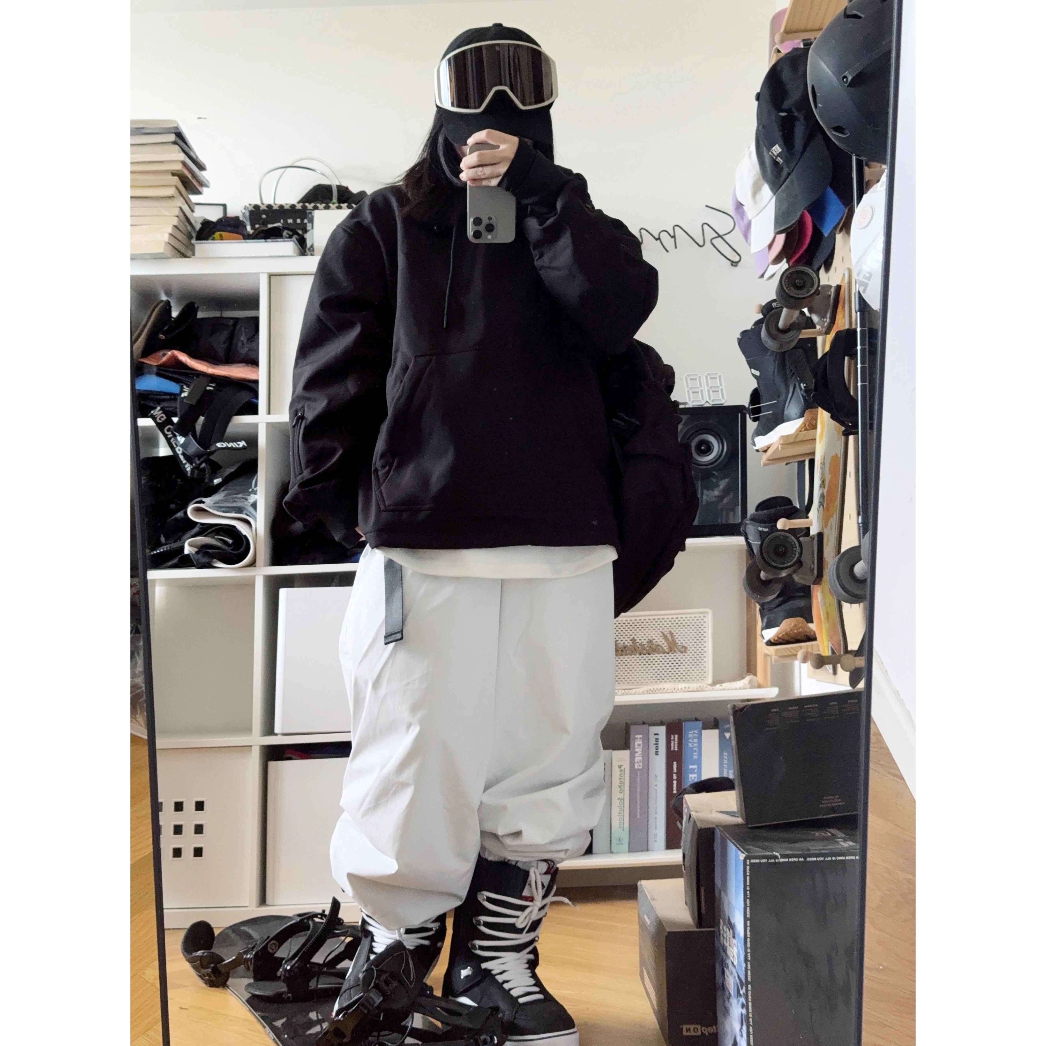 新品（1～3日で出荷）スノーボードウェア 単品 パンツ メンズ レディース ズボン ロングパンツ ゆったり スウェット 無地 白 グレー オリーブ 風 防水スノーウェア スキーウェ