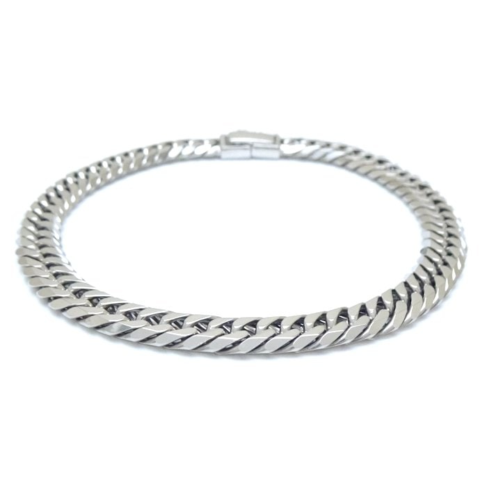 喜平ブレスレット Pt850プラチナ 6面 ダブル 20cm 30.3g/129067【中古】