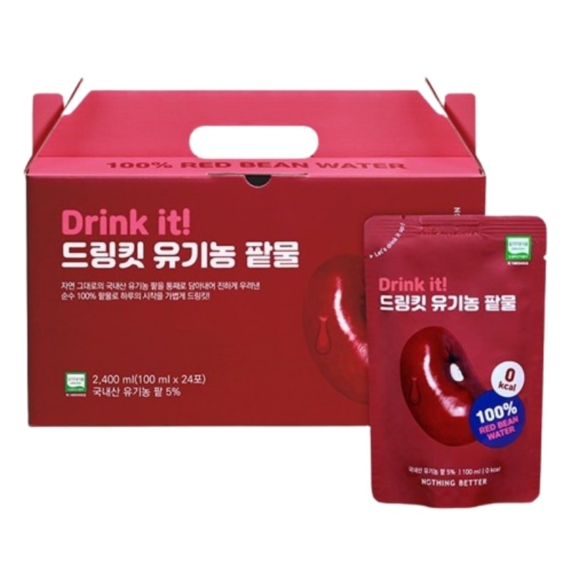 ドリンクイットオーガニック 小豆水100ml X 24包/食後の必須アイテム/ インナークレンジング/ 韓国インナービューティー/無添加果菜ジュース/ゼロカロリー