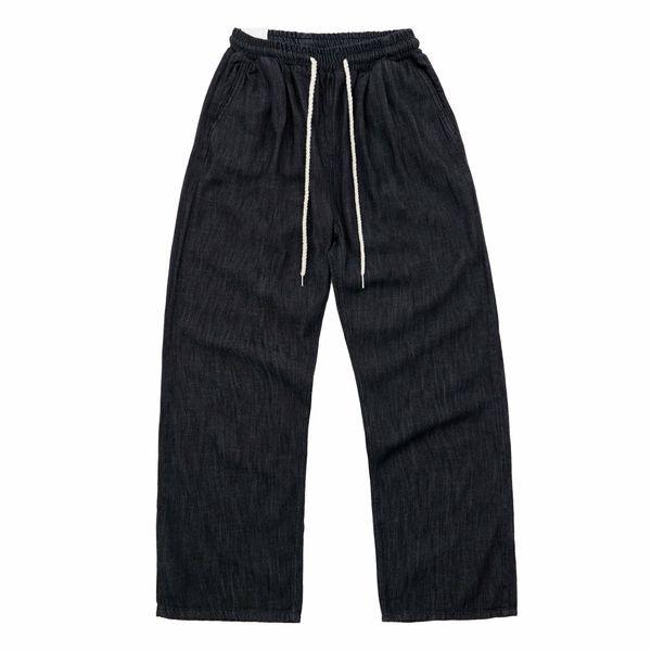 男女共用 ツータック ワイド バンディング リネン デニム パンツ UJ JES 8038_P422328692