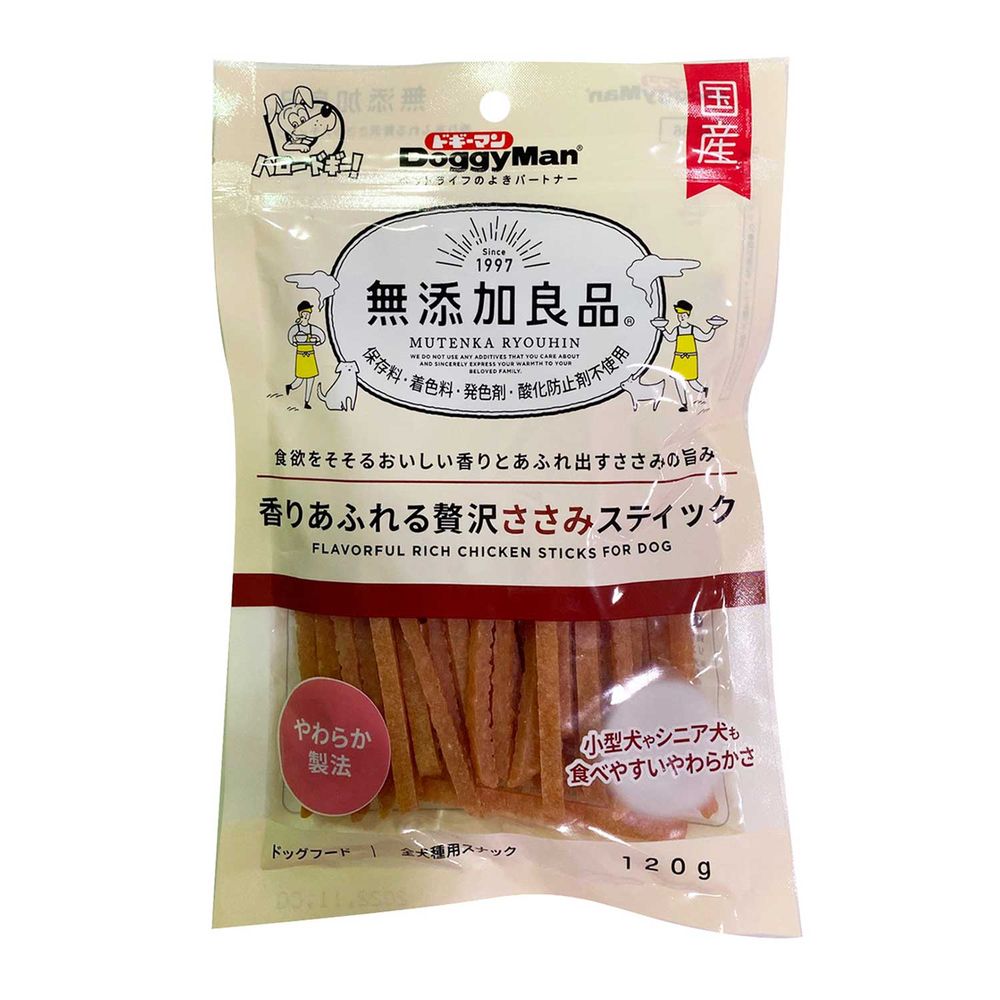 （まとめ買い）無添加良品 香りあふれる贅沢ささみスティック 120g 犬用おやつ [x8]