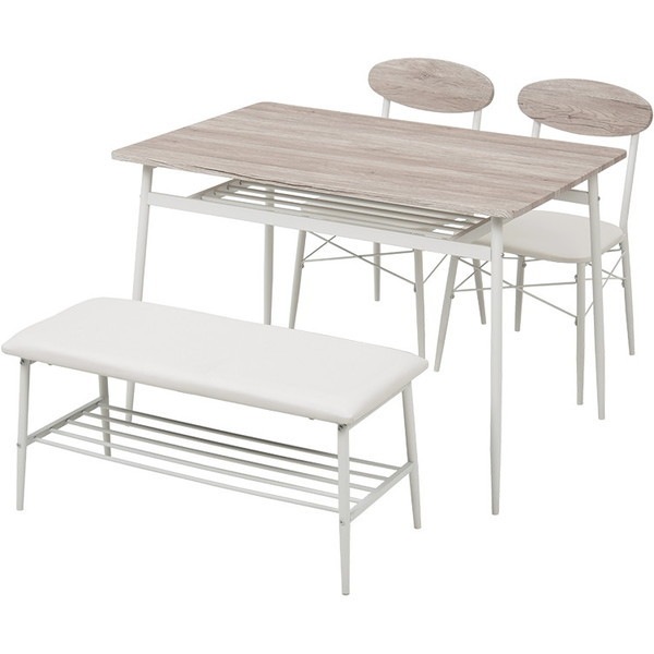 LDS-4744WH ダイニング4点セット ホワイト メーカー直送