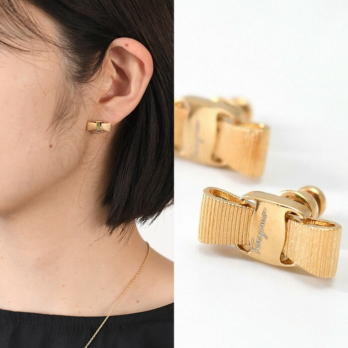 アクセサリー VARA ヴァラ・リボン ピアス 760546 998984 レディース ゴールド 真鍮 スタッズピアス