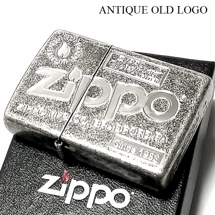 ZIPPO おしゃれ ライター アンティーク オールドロゴ ジッポ ニッケルバレル 古美シルバー かっこいい ジッポー ロゴ メンズ レディース ギフト プレゼント
