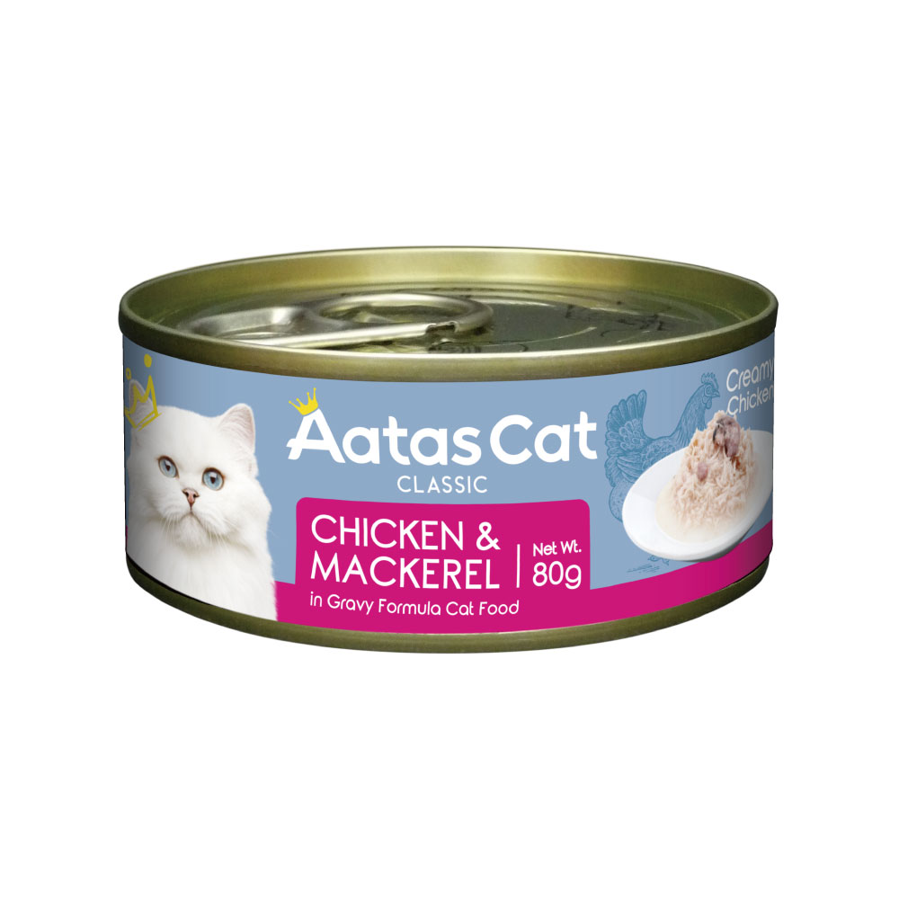 アタス キャットフード クリーミーチキン チキン＆マッカレル　80ｇ×24個（1ケース） グレインフリー 猫 ネコ オールステージ AatasCat 5,246円