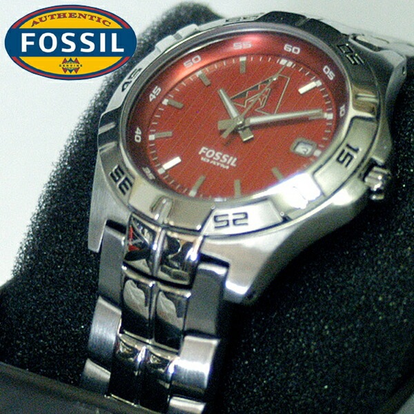フォッシル メンズ 腕時計 MLB メジャーリーグ ロゴ アリゾナ ダイヤモンドバックス FOSSIL 時計 デイト 日付 メタルバンド ウォッチ MLB1020 インポート ファッション ブランド