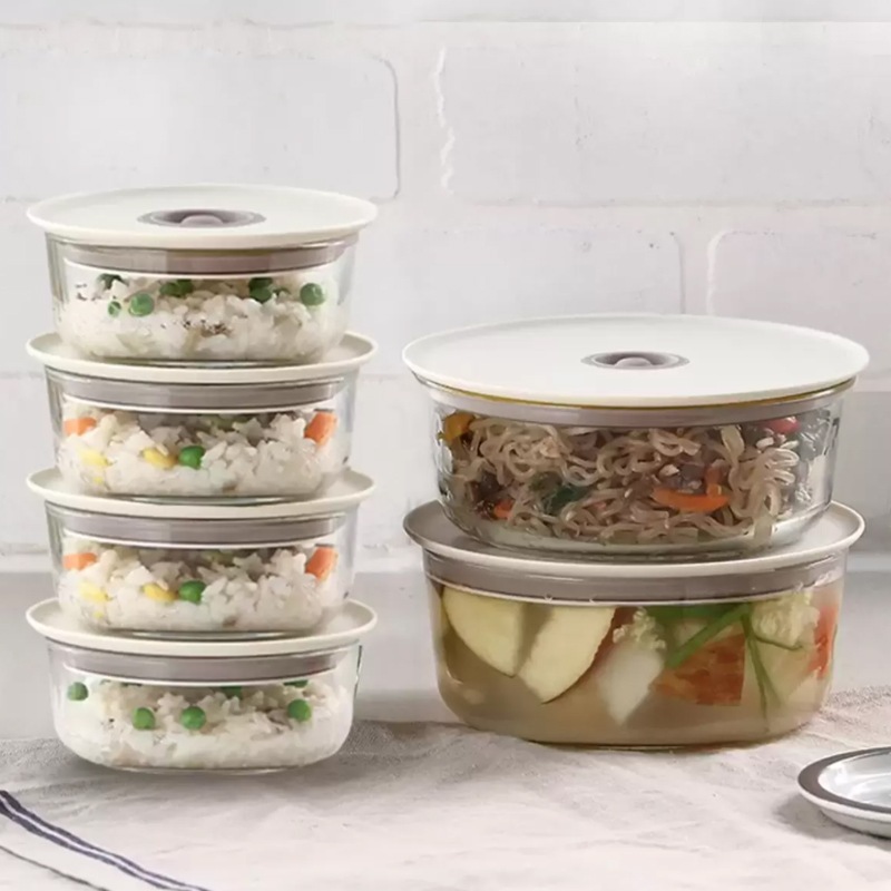 Fika Round Glass Food Storage 6個セット　保存容器 密閉容器 おしゃれ