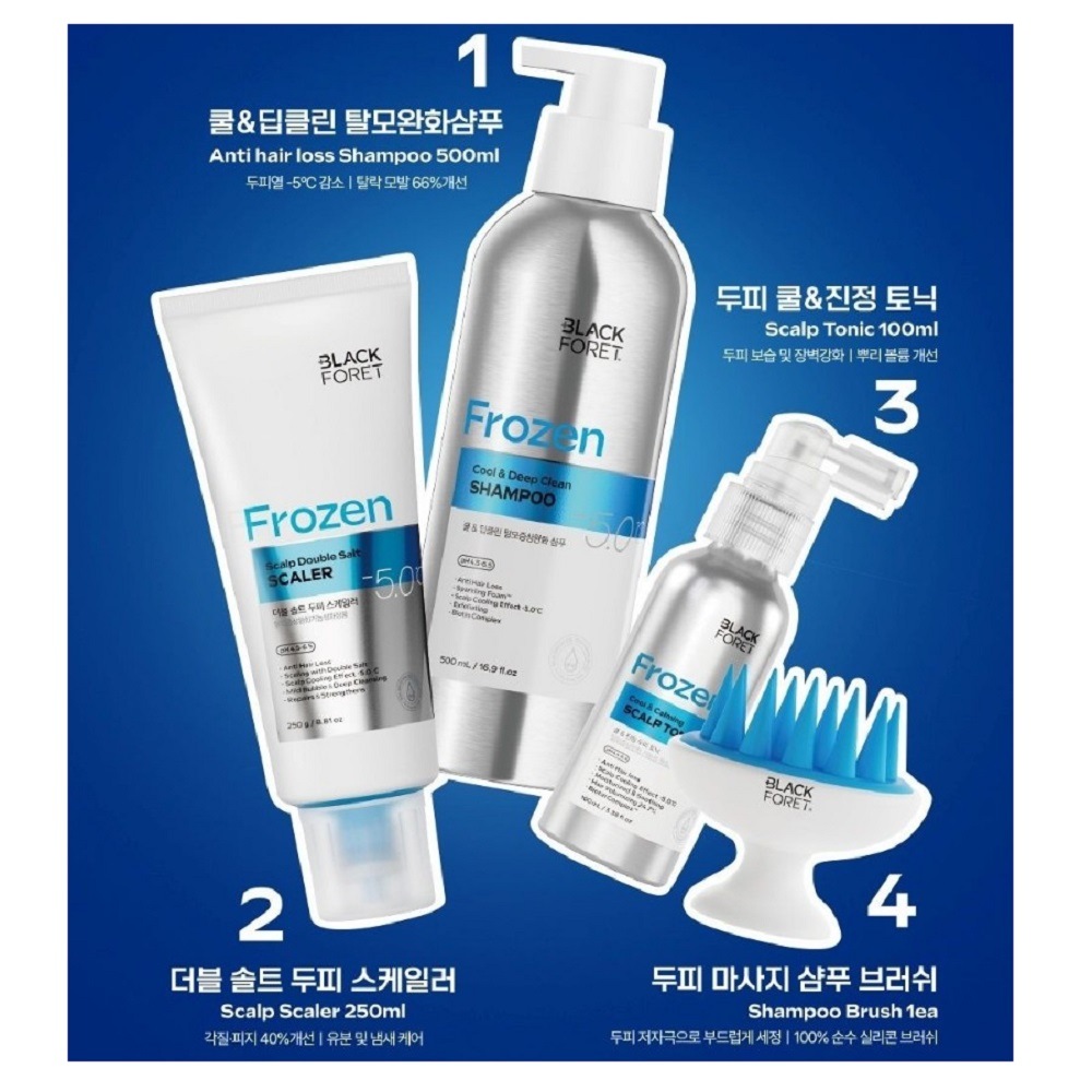 ブラックフォーレ フローズン クール ディープクリーン ヘアケア セット シャンプー トニック スケーラー 頭皮ブラシ 脱毛ケア