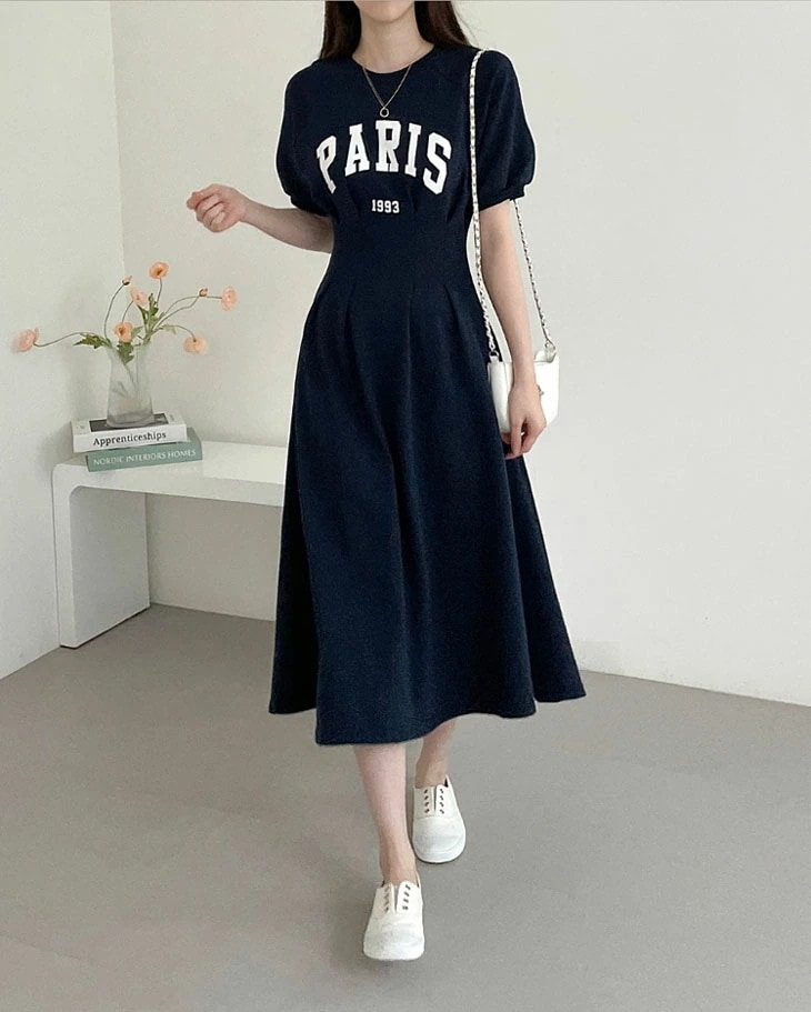 【急速出荷!】ワンピース レディース ロングワンピース 春 夏 ドレス 半袖ワンピース ウエストスリム ワンピース ワンピ カジュアル オシャレ 韓国ファッション