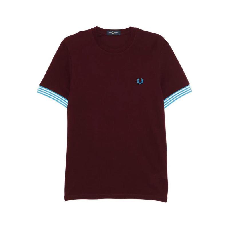 25 FW ストライプトリミングコットンTシャツ M7707 TP442837037