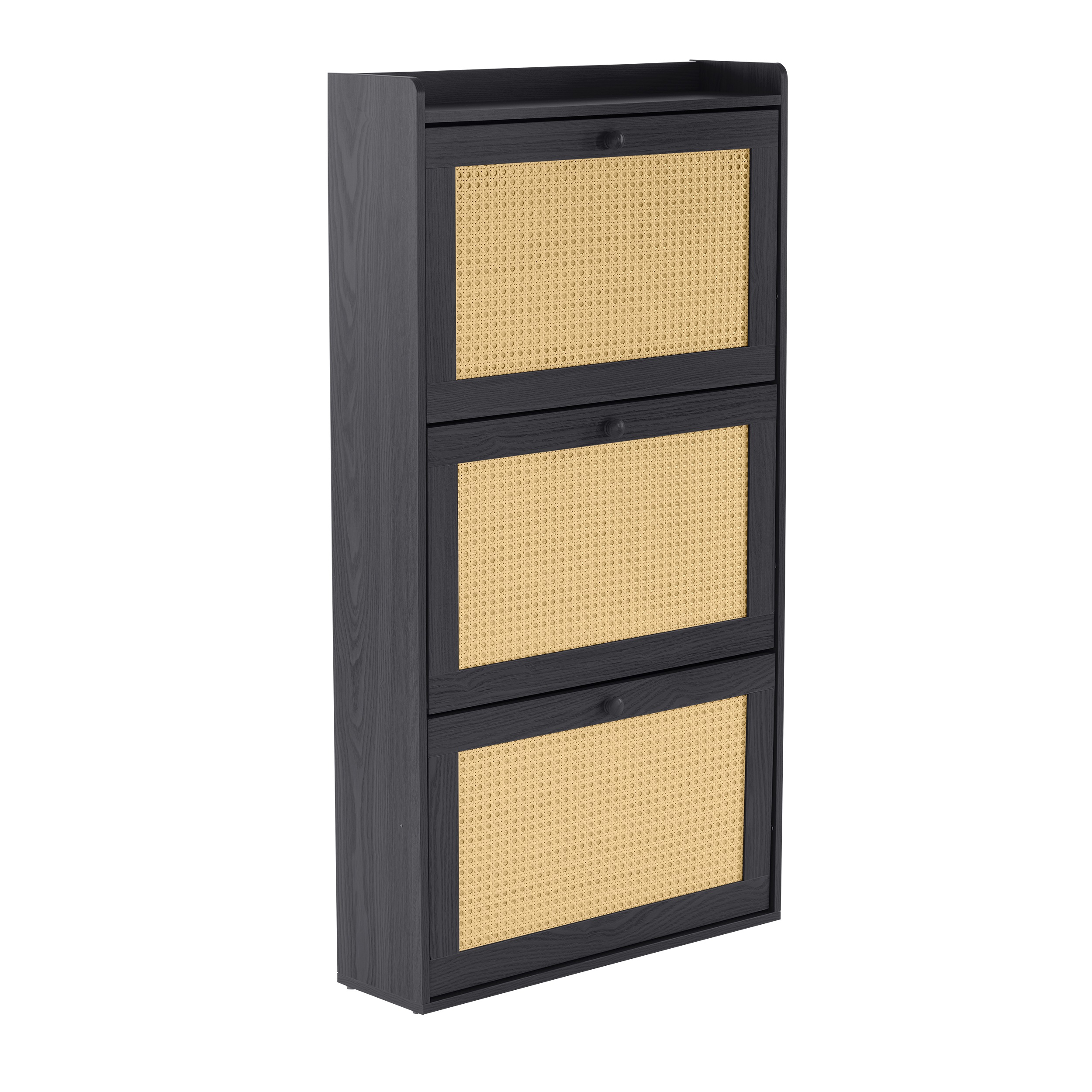 【2個セット】PE籐 シューズボックス シューズボックス スリム 3層 シューズボックス シューズラック 玄関 靴収納 靴収納ラック 木製 おしゃれ 消臭