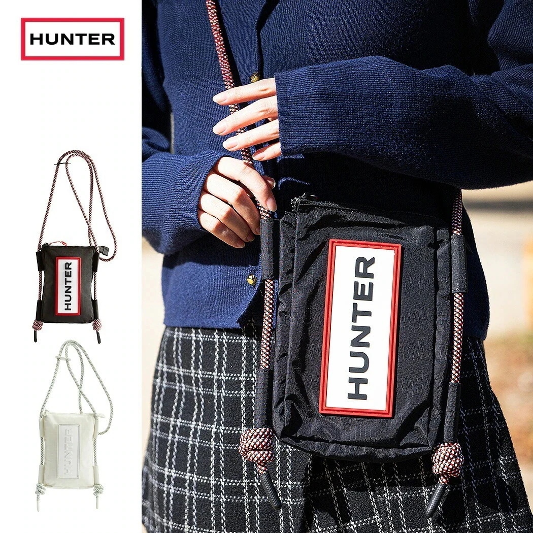HUNTER ハンター ポーチ バッグ ショルダーバッグ トラベル リップストップ フォン TRAVEL RIPSTOP PHONE POUCH WHITE ( かばん ナイロン スマホケース メンズ