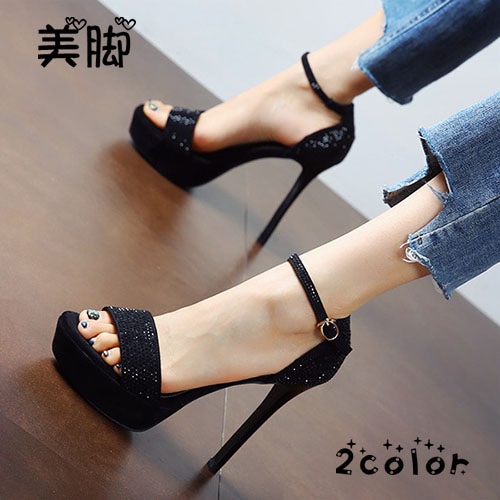 サンダル レディース ハイヒール 11cm オープントゥ ヒール ピンヒール 厚底 アンクルストラップ おしゃれ 歩きやすい 疲れない 美脚 春夏 結婚式 パーティー 二次会 2次会 成人式 同窓会