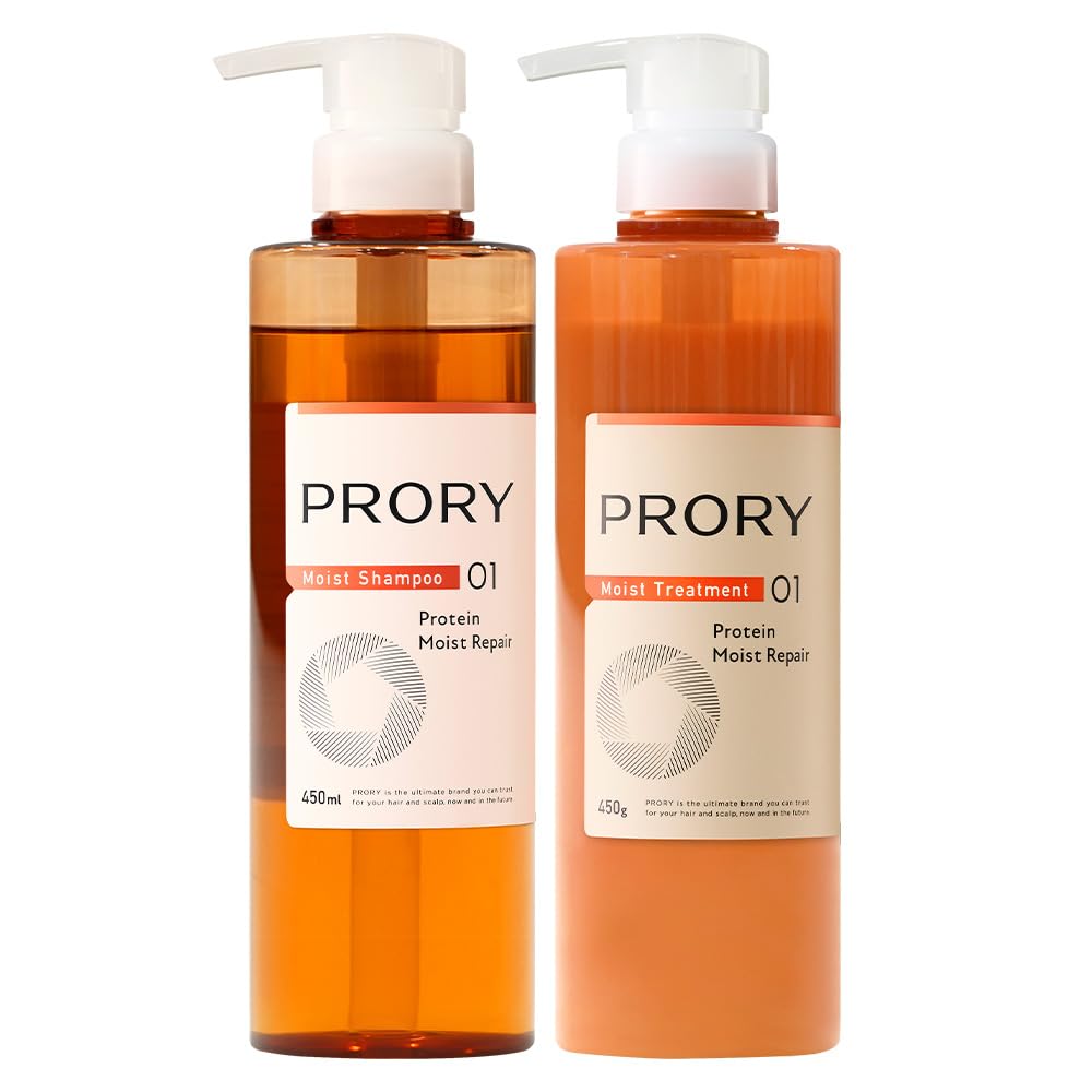 PRORY プロリー モイストリペア シャンプートリートメントセット 洗い流す 素髪再成 頭皮ケア うねり ダメージケア (本体/450ml/450g)