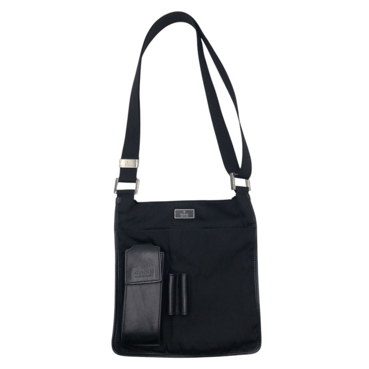 美品 ブラック 黒 ナイロン 0190350 ショルダーバッグ メッセンジャーバッグ 男女兼用 レディース 410641