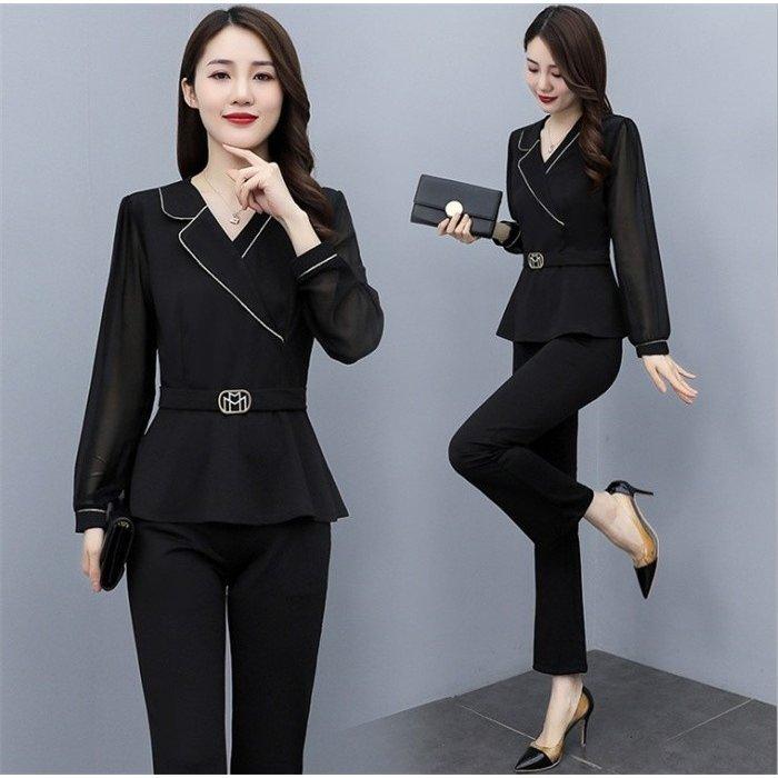 セットアップ レディース フォーマル 2点セット パンツスーツ 上下セット 大きいサイズ きれいめ おしゃれ 通勤 入学式 卒業式 春 秋 40代 食事会 ベルト付き