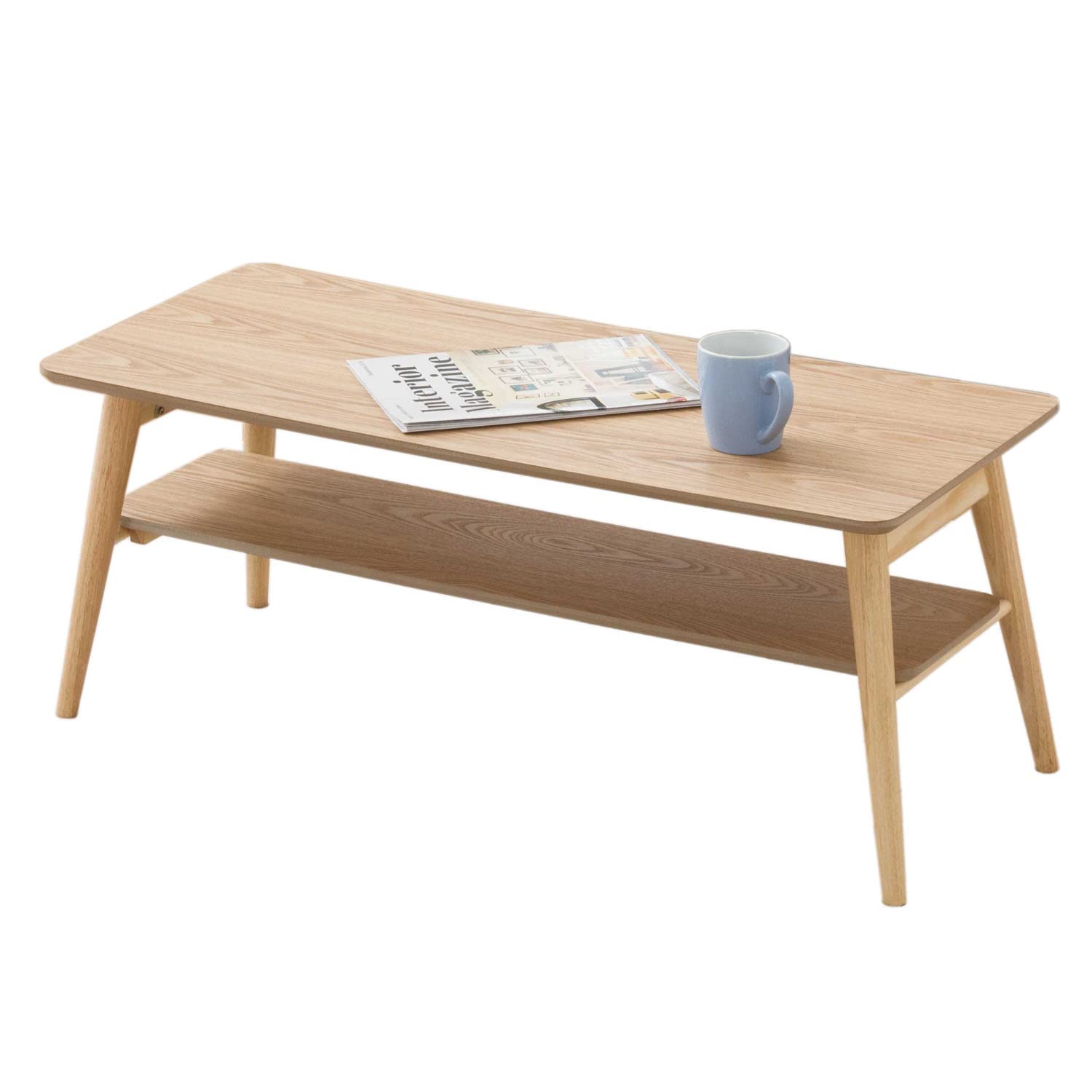 センターテーブル 収納棚付き 折りたたみテーブル 折り畳み ローテーブル 木製 おしゃれ かわいい 幅90 奥行40 高さ35cm ナチュラル ブラウン 北欧 長方形 大きめ 軽量 持ち運びコンパクト