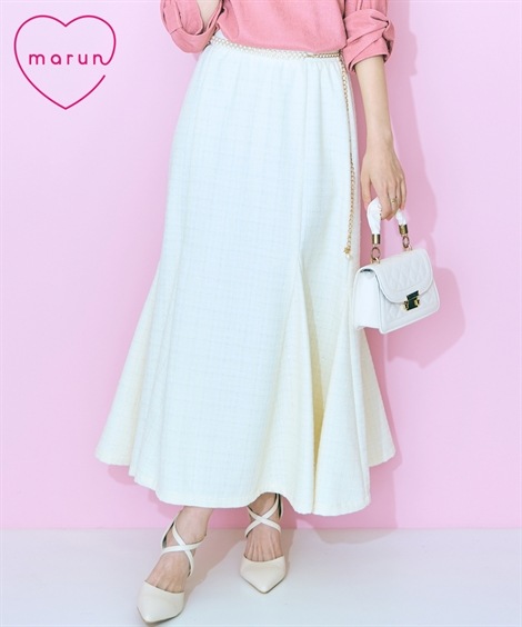 ロングスカート 大きいサイズ ツイードマーメイドスカート marun