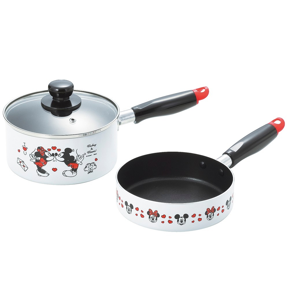 ミッキー＆ミニー ソースパン＆フライパン16cm MM-316 091-B053 キッチン用品 鍋 フライパンラッピング無料 のし不可 ギフト セット