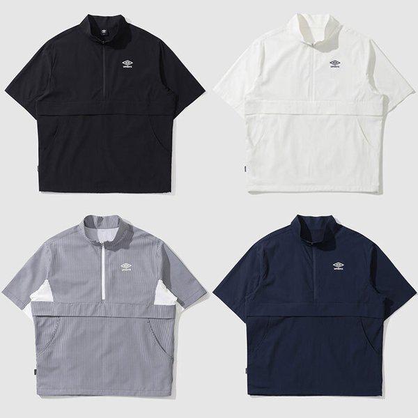 軽量シアサッカー スタンネック 半袖アノラック UP221CWT57