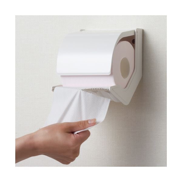 （まとめ）シマブン トイレットペーパーホルダーおくだけ 標準タイプ オフホワイト OT-946-500-7 1個2セット