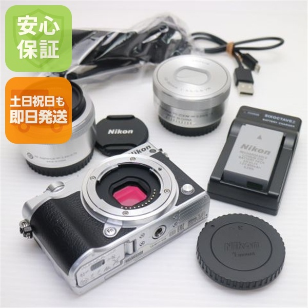 新品同様 Nikon 1 J5 ダブルレンズキット シルバー ミラーレス一眼 Nikon 200