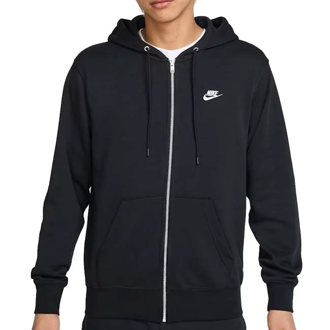 ナイキ(NIKE) 2025 HO メンズ CLUB クラブ フルジップ フレンチテリー 長袖フーディ FN3885-010ブラック×ホワイト