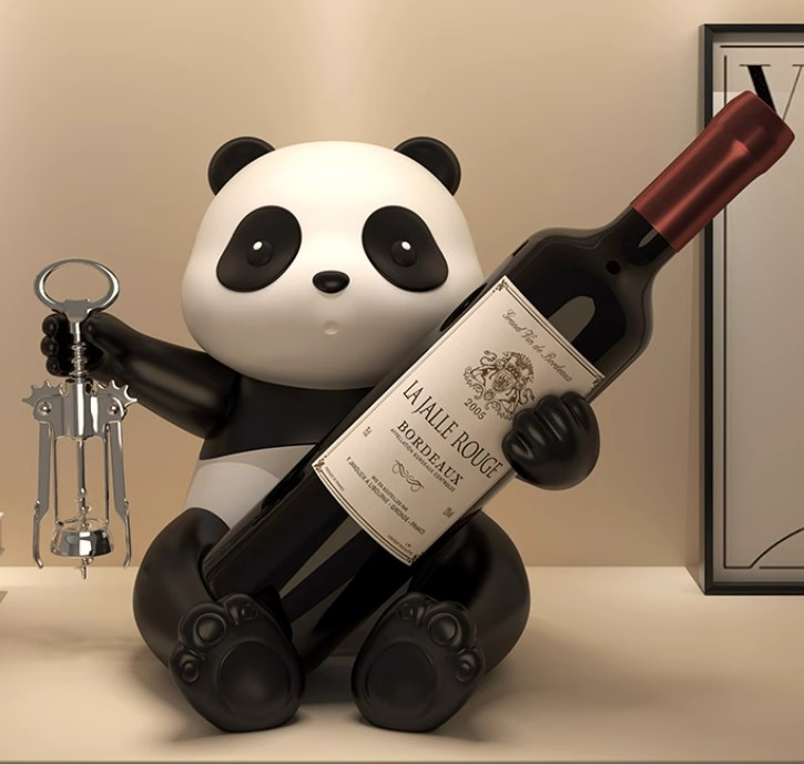 パンダ置物 パンダワインホルダー パンダホルダー アクセサリー 杯ホルダー ワインスタンド 物置棚 インテリア お酒ホルダー