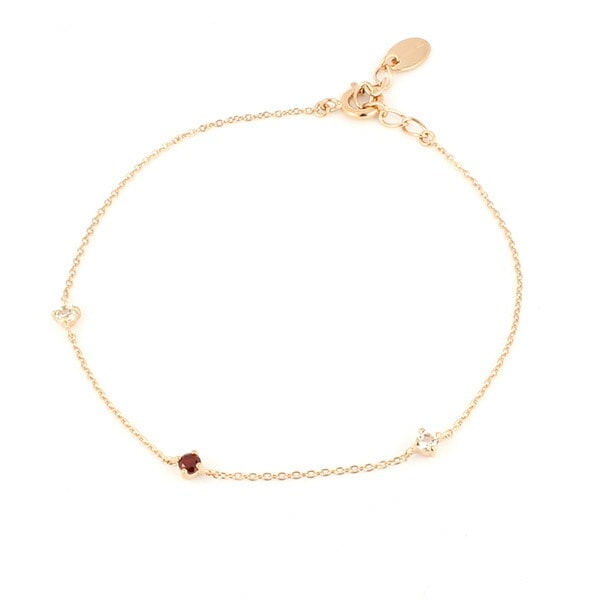 ブレスレット レディース 1月 誕生石 誕生日 3石モチーフ ガーネット トパーズ シルバー素材