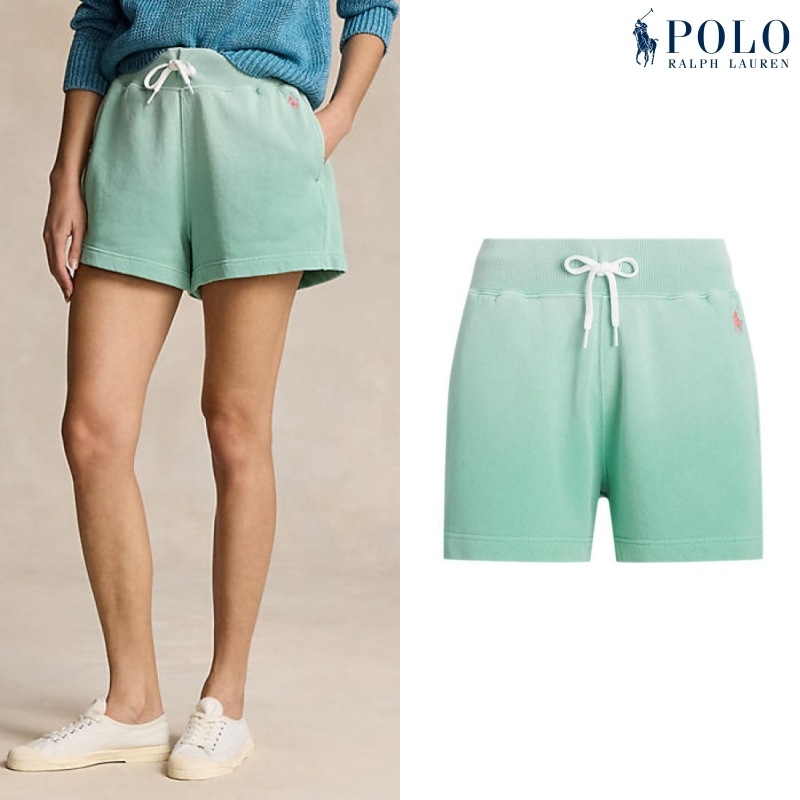 [ポロラルフローレン] レディース W フリース ドローストリング ショート グリーン / SHRT ATHLETIC GREEN
