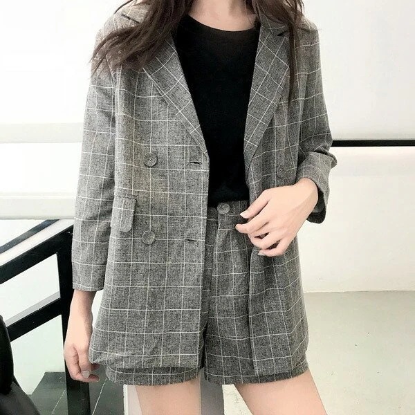 セットアップ チェック柄 ジャケット ショートパンツ ダンス 衣装 ヒップホップ レディース